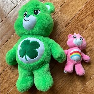 Care Bears Plush Stuffed Animals Green and Pink Set